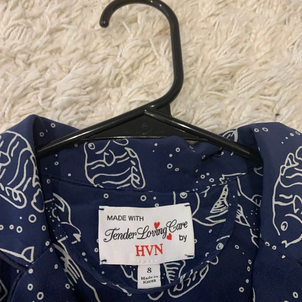 HVN Silk Shirt Dress - Picture 2 of 3